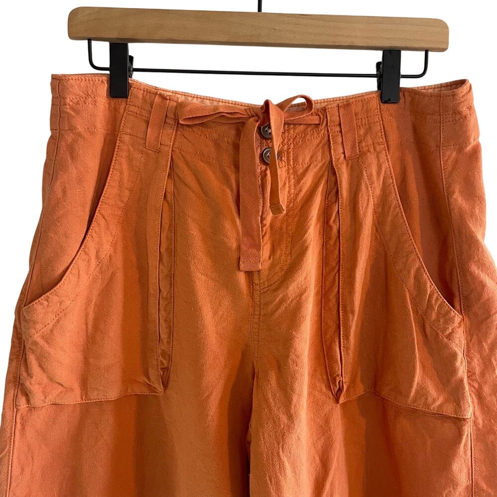 Pilcro Coral Linen Blend Bermuda Summer Shorts size 6 - Picture 2 of 7